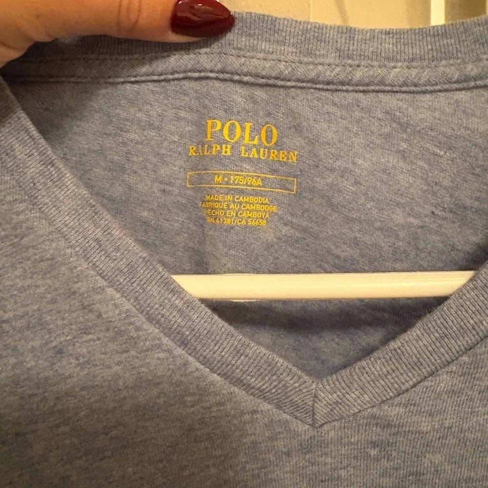 Polo Ralph Lauren Men’s V-Neck Light Blue T-Shirt - Size M
